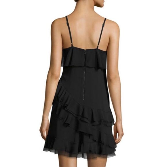 Alice + Olivia Lavinia Ruffled Dress Black Lined 8 - Picture 5 of 13